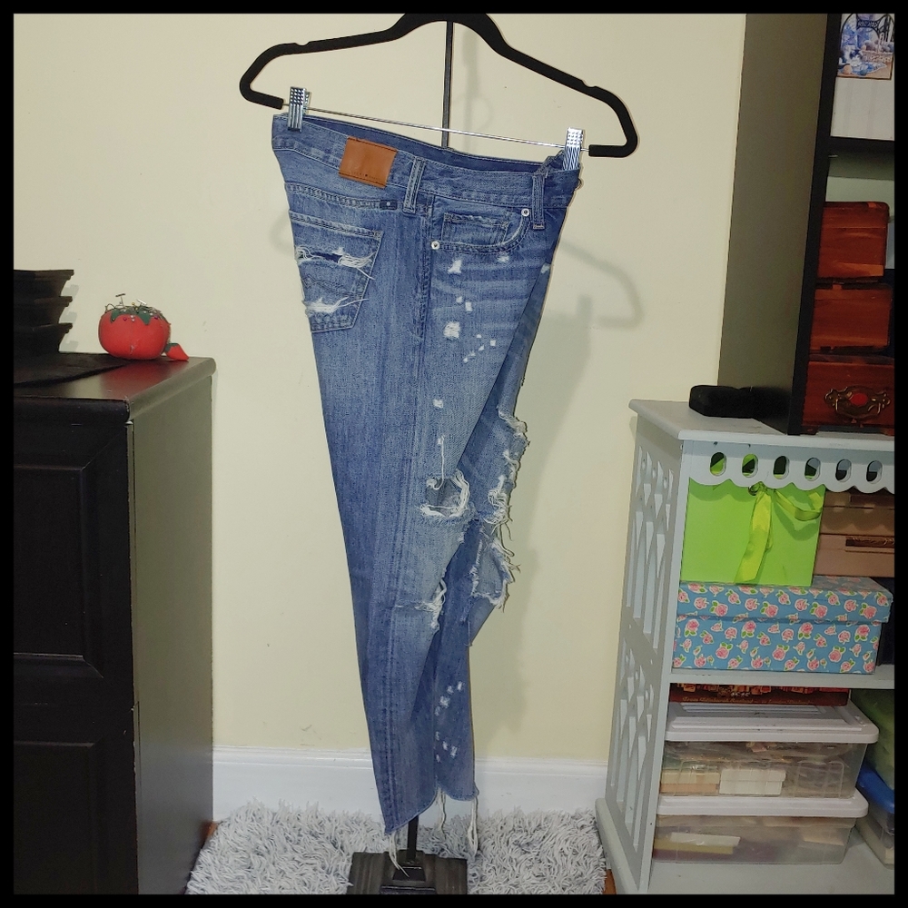 Lucky Brand Torn Distressed Blue Jeans 00/24 Sienna Slim Boyfriend - Picture 2 of 10